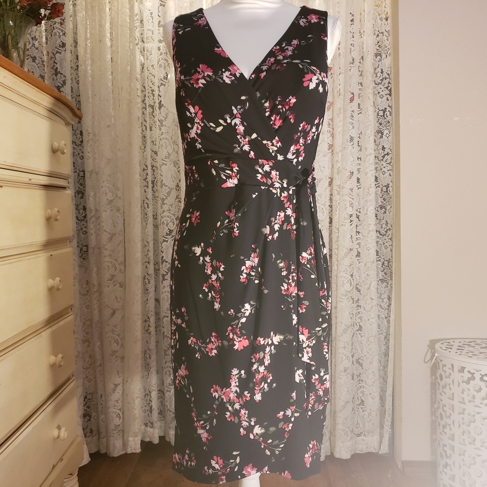 NWT Chaps Sleeveless Floral Dress